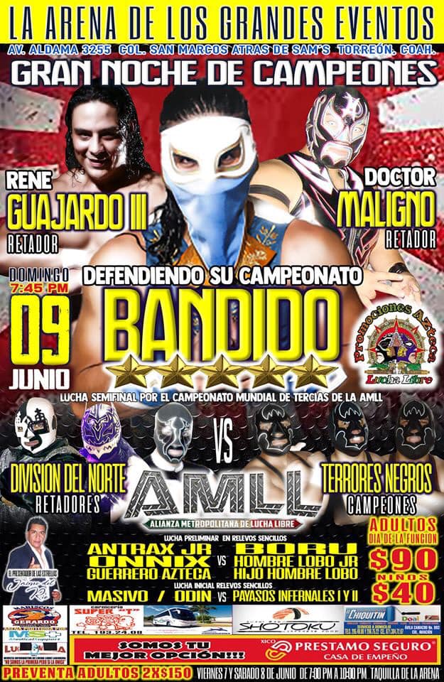 Los eventos de lucha libre que se realizarán del 6 al 12 de junio.