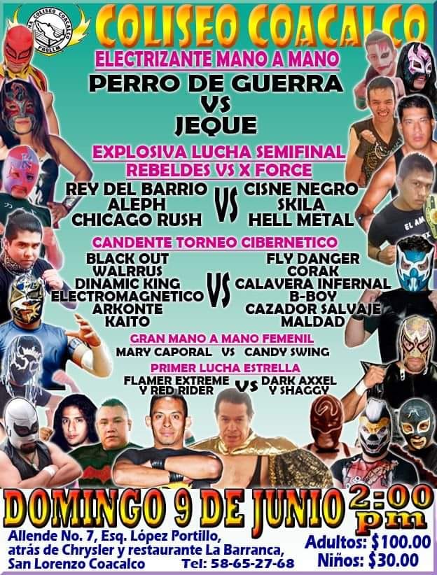 Los eventos de lucha libre que se realizarán del 6 al 12 de junio.