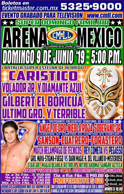 Los eventos de lucha libre que se realizarán del 6 al 12 de junio.