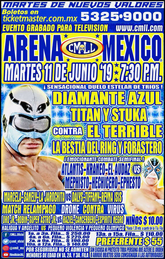Los eventos de lucha libre que se realizarán del 6 al 12 de junio.