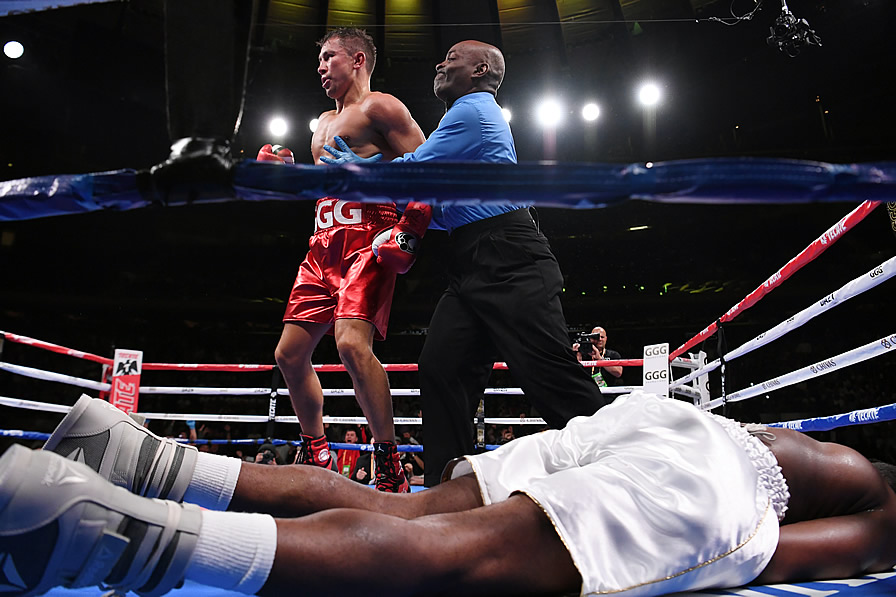 Golovkin dejó tendido a Rolls. (Foto: AFP)