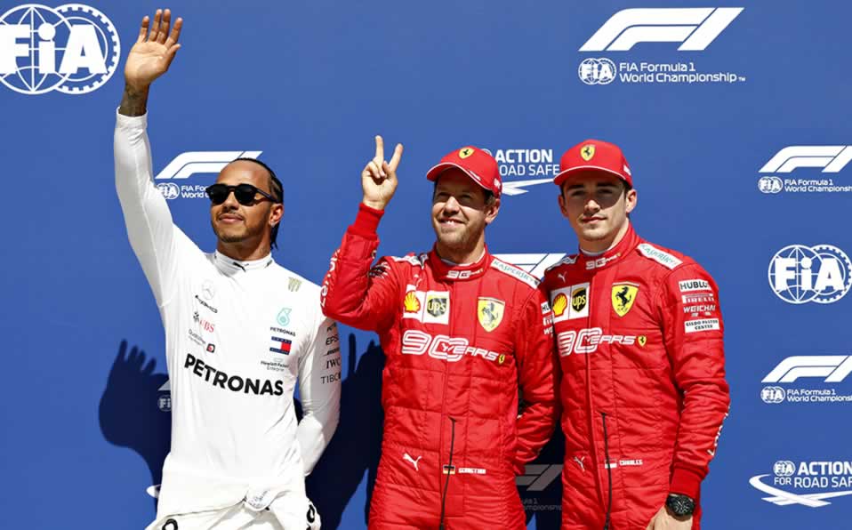 Los tres más rápidos de la Qualy. (AFP)