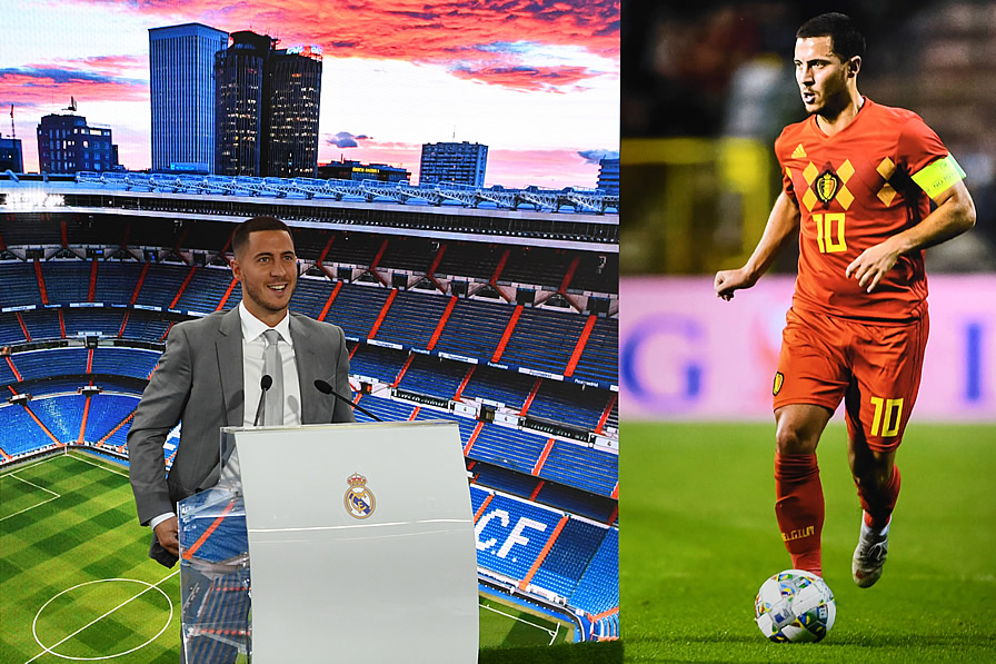 Hazard, en el Bernabéu. (Foto: AFP)