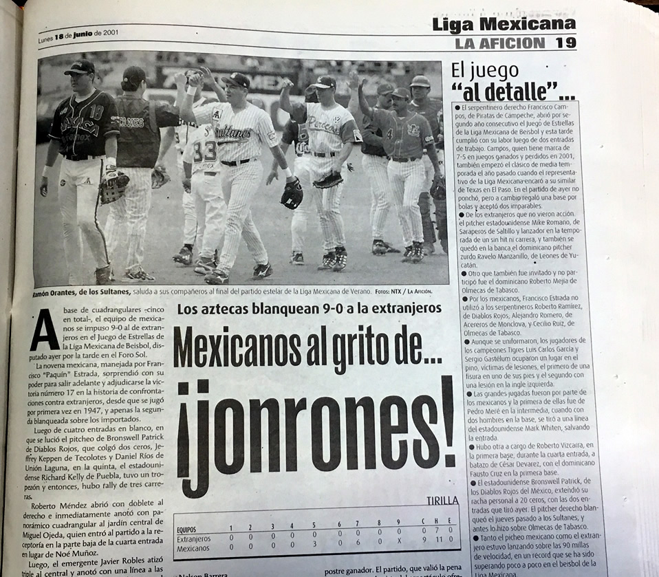 El último Juego de Estrellas en CDMX se realizó en 2001, y así lo publicó el periódico La Afición