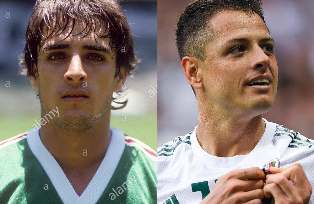Chícharo y Chicharito. Futbolistas mexicanos de nombre Javier Hernández, el hijo es el máximo goleador del Tri.