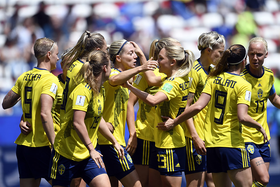 Linda Sembrant abrió el marcador al minuto 6. (Foto: AFP)