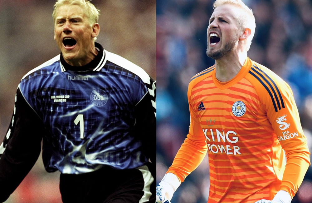Peter y Kasper Schmeichel. Dinamarca ganó la Euro 1992 con Peter como portero y Kasper brilló el Rusia 2018.