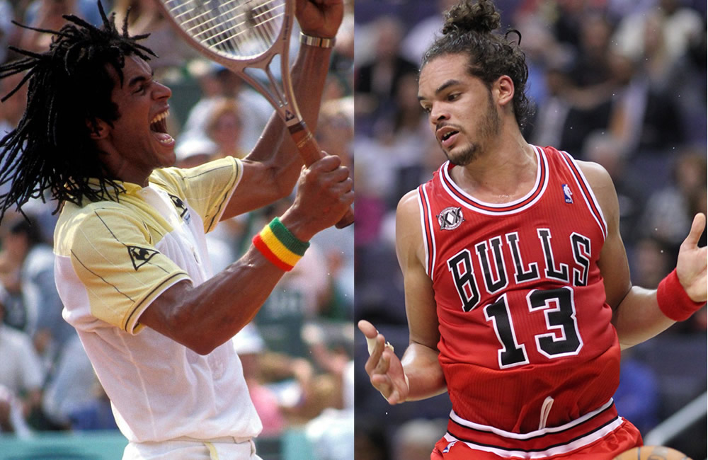 Yannick y Joakim Noah. El padre fue tenista y ganó Roland Garros, mientras que el hijo está en la NBA.