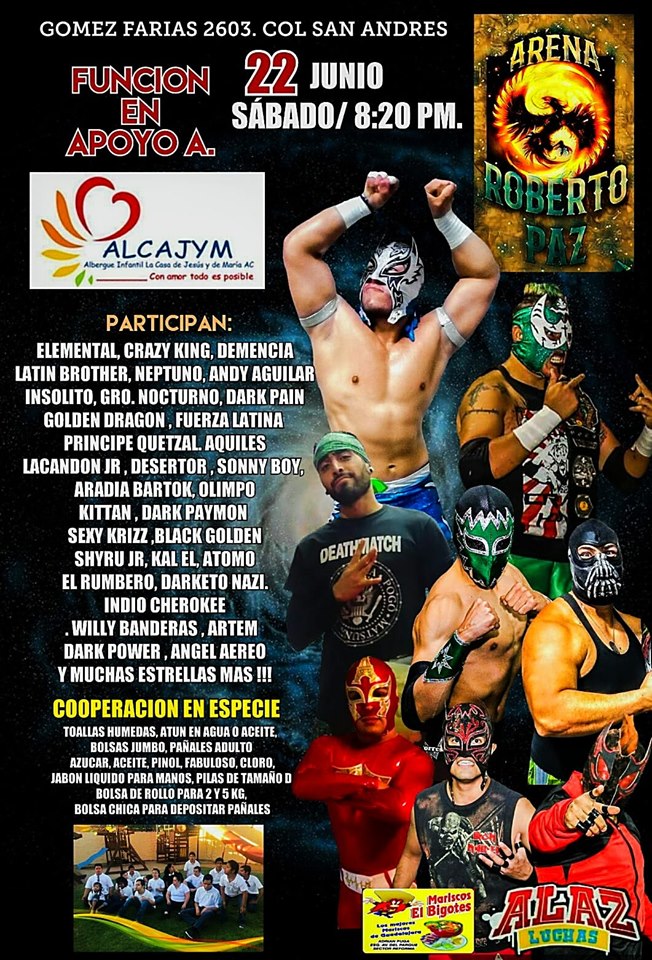 Los eventos de lucha libre que se realizarán del 20 al 26 de junio.
