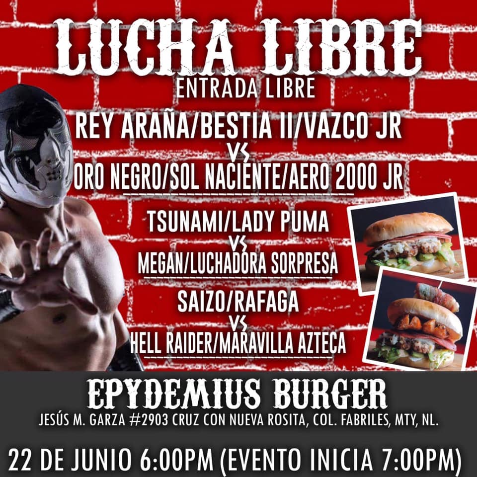 Los eventos de lucha libre que se realizarán del 20 al 26 de junio.