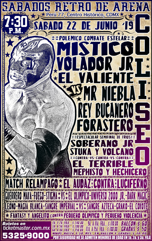 Los eventos de lucha libre que se realizarán del 20 al 26 de junio.