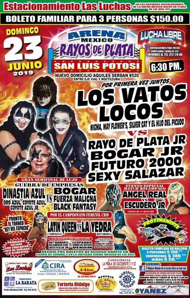 Los eventos de lucha libre que se realizarán del 20 al 26 de junio.