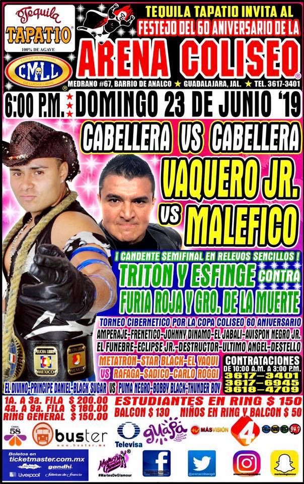 Los eventos de lucha libre que se realizarán del 20 al 26 de junio.