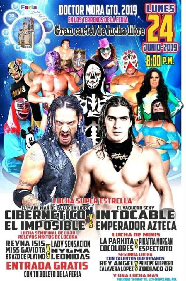 Los eventos de lucha libre que se realizarán del 20 al 26 de junio.