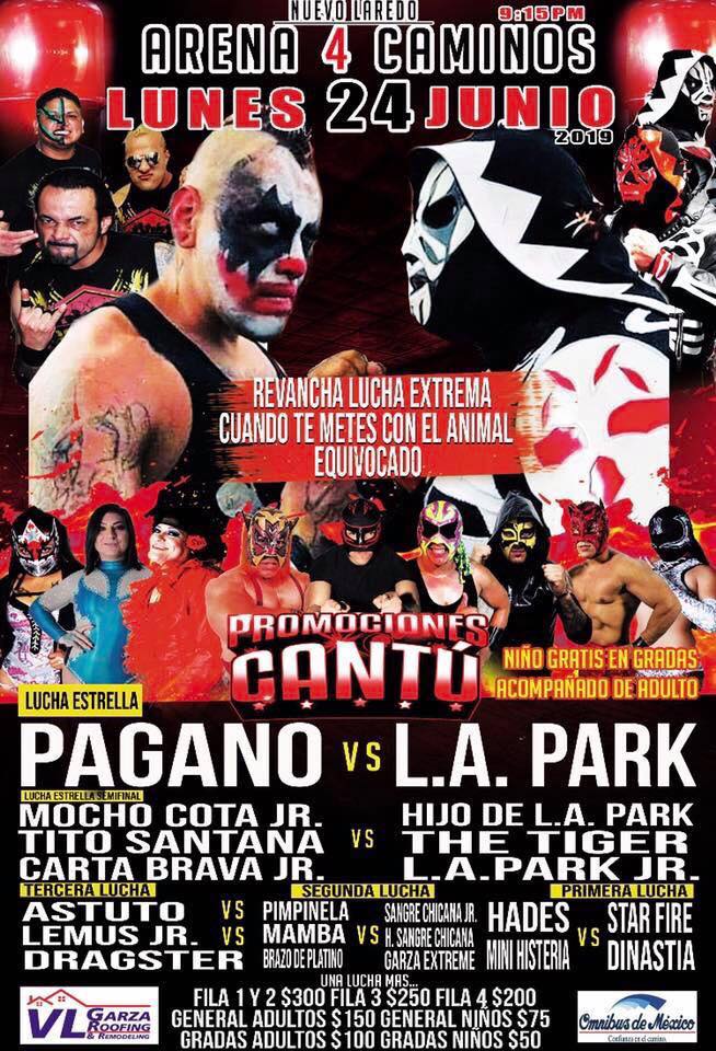 Los eventos de lucha libre que se realizarán del 20 al 26 de junio.