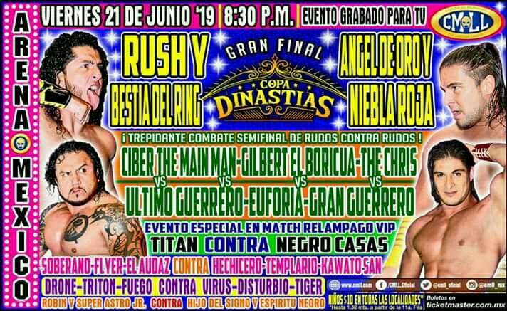 Los eventos de lucha libre que se realizarán del 20 al 26 de junio.