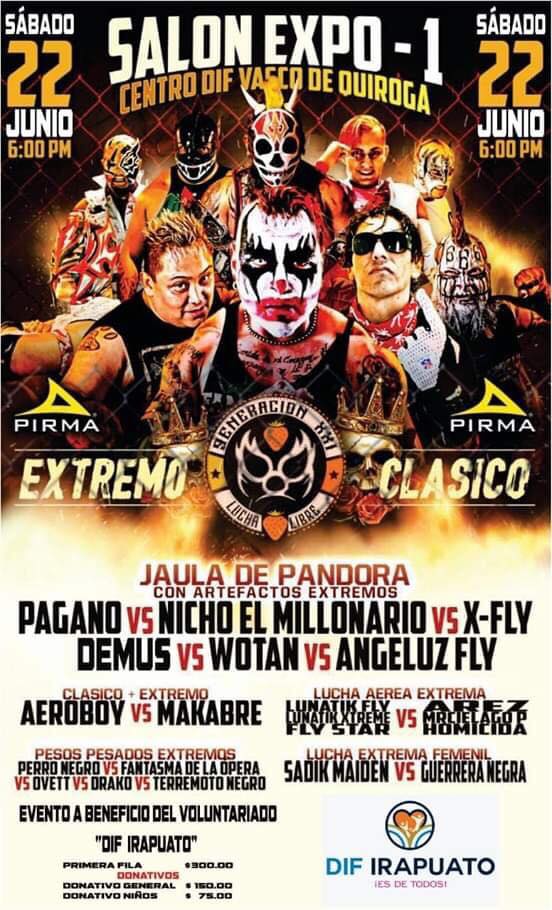 Los eventos de lucha libre que se realizarán del 20 al 26 de junio.