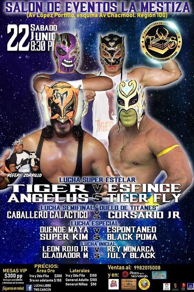 Los eventos de lucha libre que se realizarán del 20 al 26 de junio.