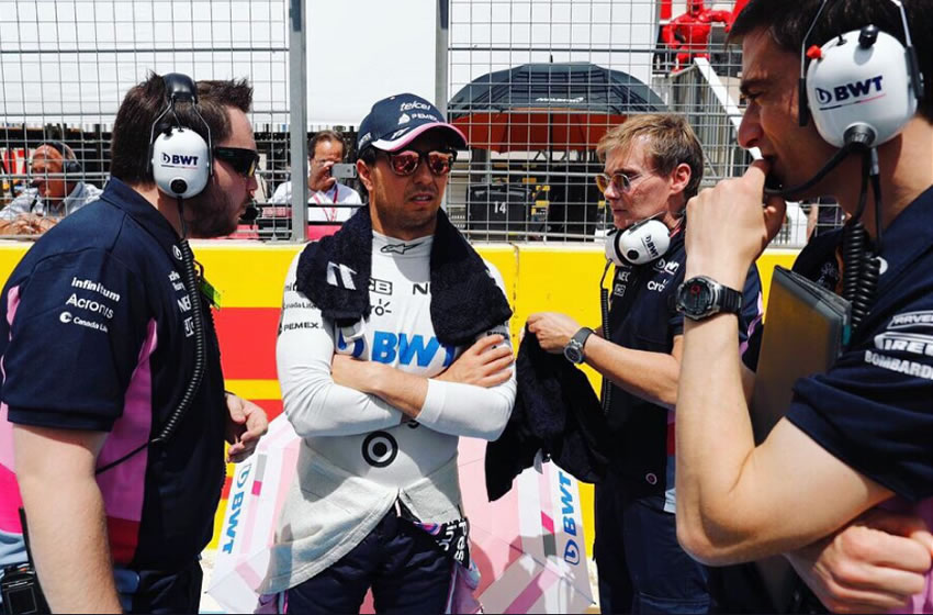 Checo ya prepara estrategia para el GP de Austria. (Racing Point)