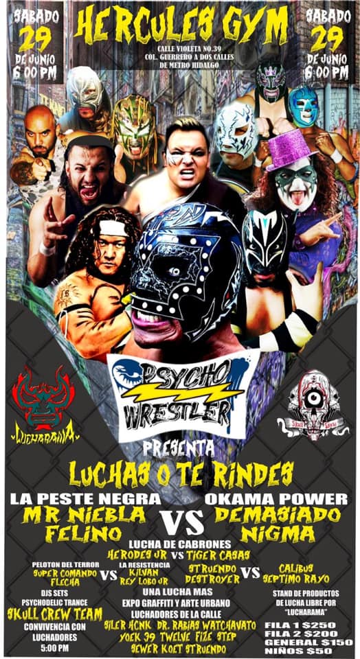 Los eventos de lucha libre que se realizarán del 27 de junio al 3 de julio.