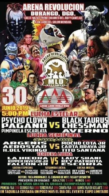 Los eventos de lucha libre que se realizarán del 27 de junio al 3 de julio.