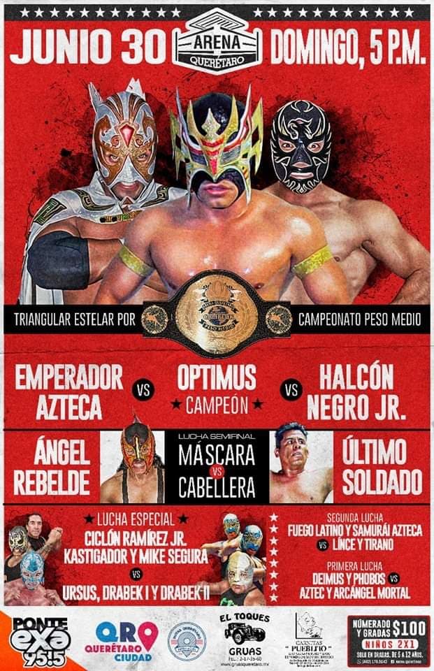 Los eventos de lucha libre que se realizarán del 27 de junio al 3 de julio.