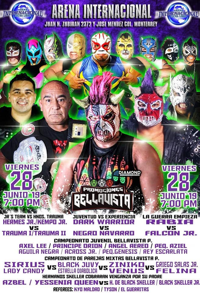 Los eventos de lucha libre que se realizarán del 27 de junio al 3 de julio.