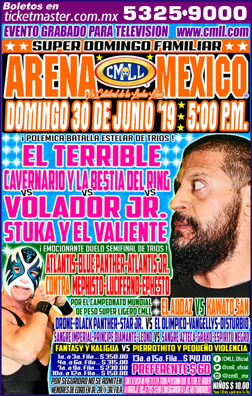 Los eventos de lucha libre que se realizarán del 27 de junio al 3 de julio.