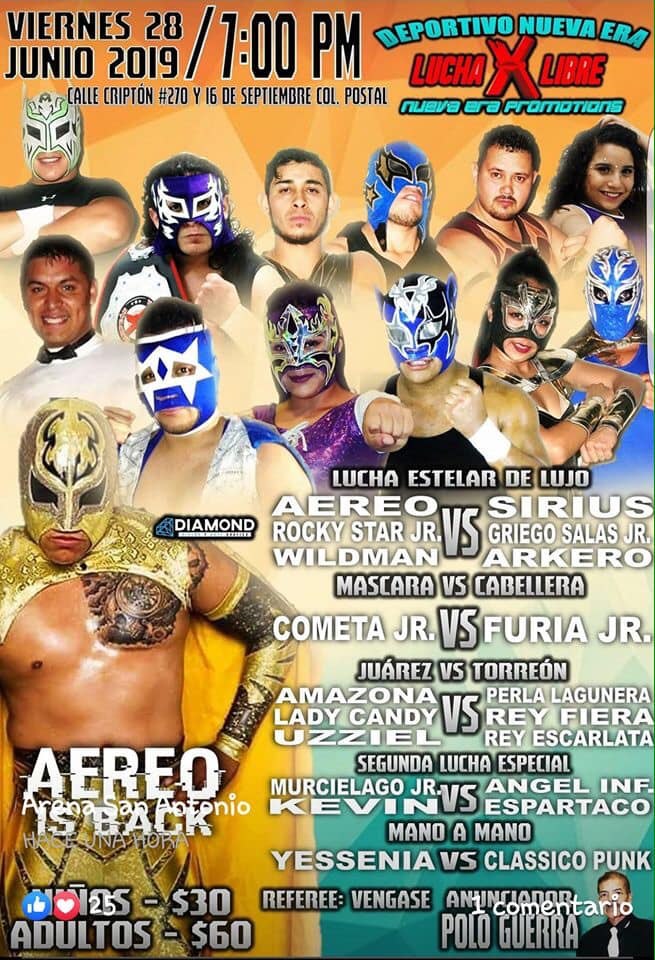 Los eventos de lucha libre que se realizarán del 27 de junio al 3 de julio.