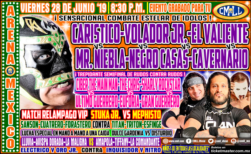 Los eventos de lucha libre que se realizarán del 27 de junio al 3 de julio.