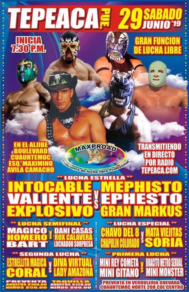 Los eventos de lucha libre que se realizarán del 27 de junio al 3 de julio.