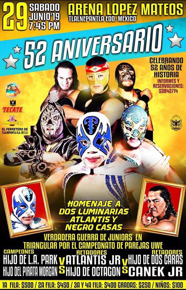 Los eventos de lucha libre que se realizarán del 27 de junio al 3 de julio.