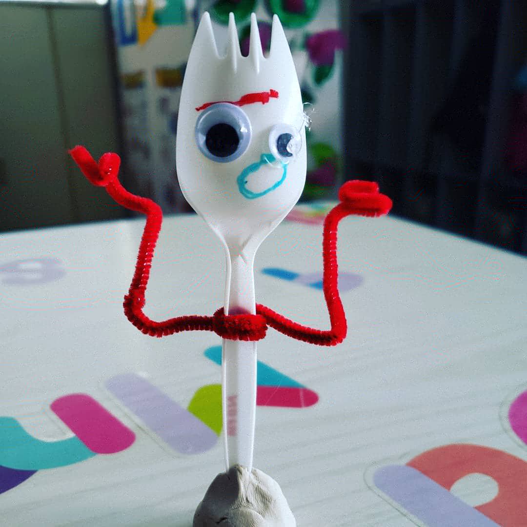Uno de los Forkys que han hecho los fans de la película de Pixar.