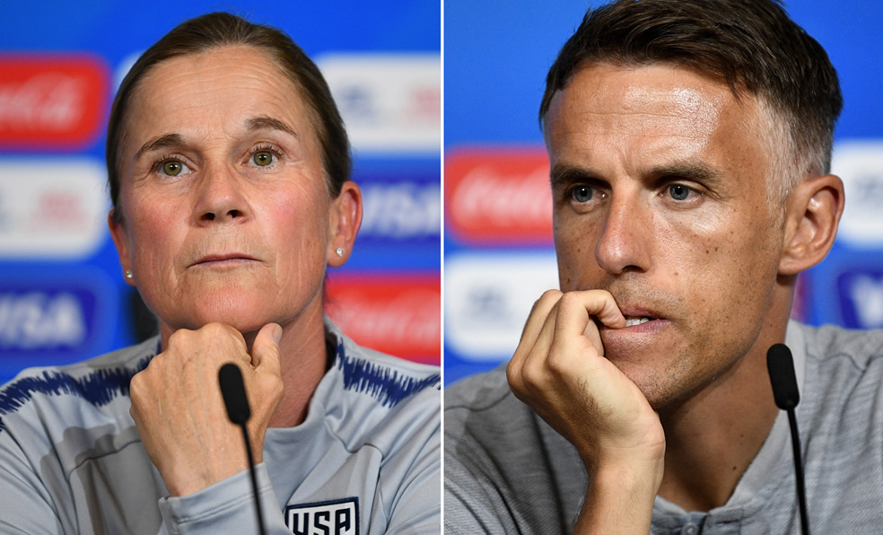 Jill Ellis y Phil Neville se verán las caras en Semifinales (Foto: AFP)