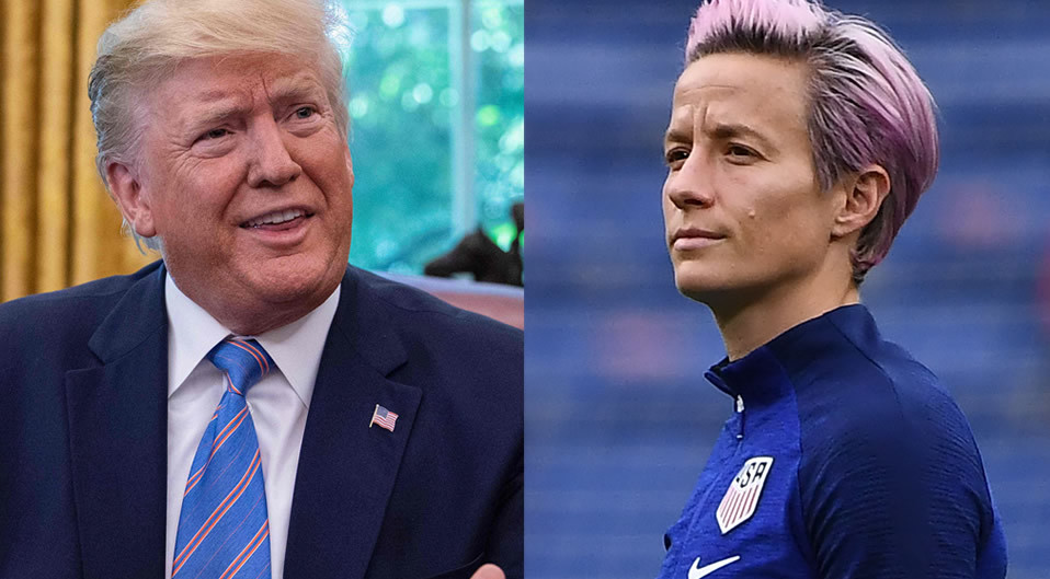 Donald Trump y Megan Rapinoe (AFP)