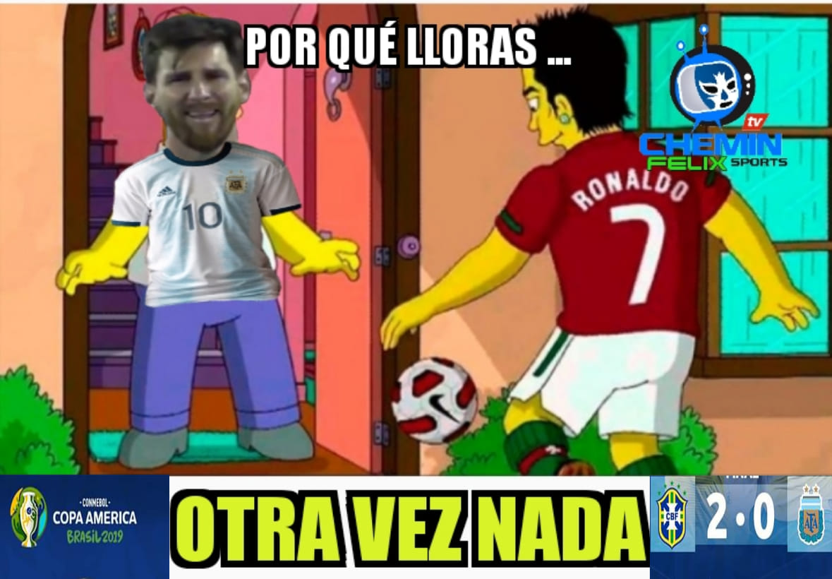 Los memes del Brasil 2-0 Argentina de la Copa América con Messi como protagonista.