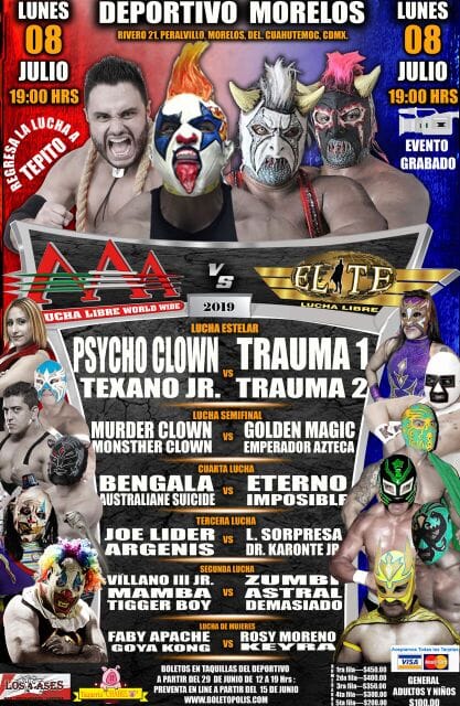 Carteleras de lucha libre del 4 al 10 de julio