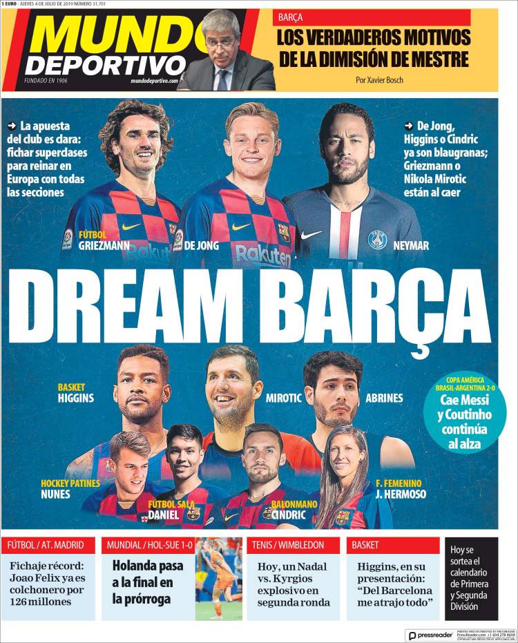 Portadas deportivas.