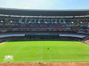Ya solo son detalles para que la cancha esté a su máximo esplendor. (Foto: @EstadioAzteca)