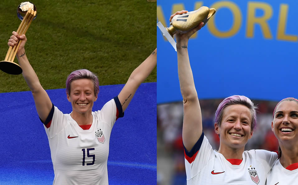 Junto con Alex Morgan, Rapinoe fue la máxima anotadora de la justa. (Foto: AFP)