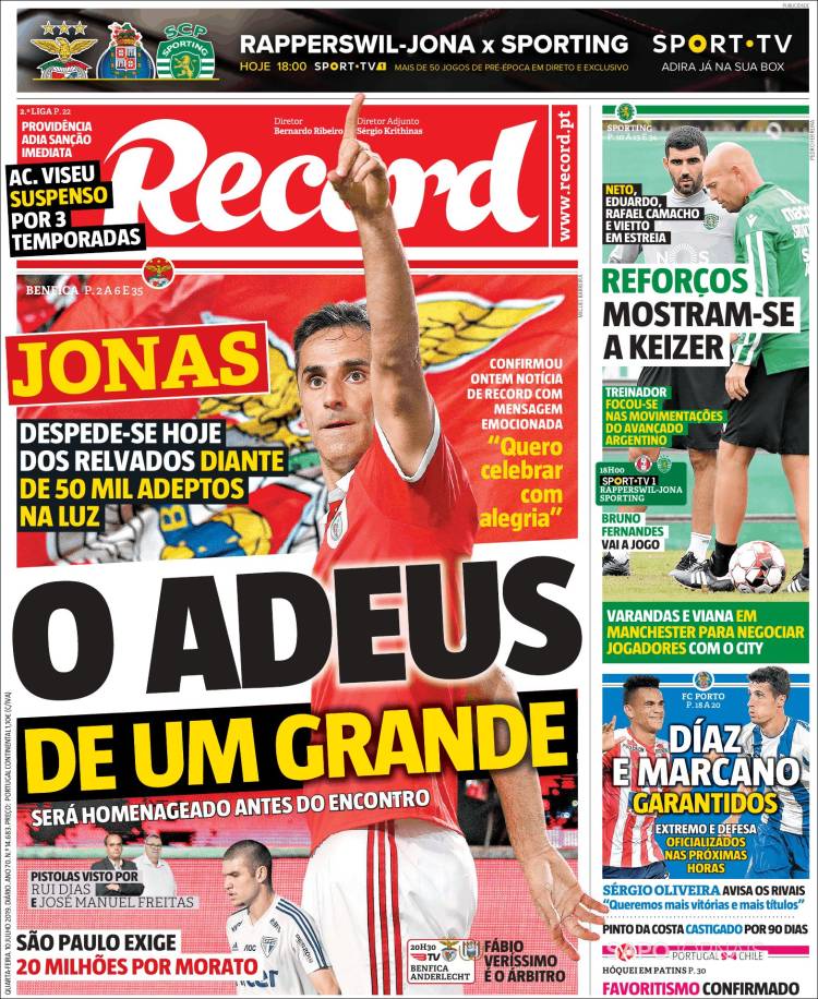 Portadas diarios deportivos hoy (10-07-2019) en El Papelón de Mediotiempo