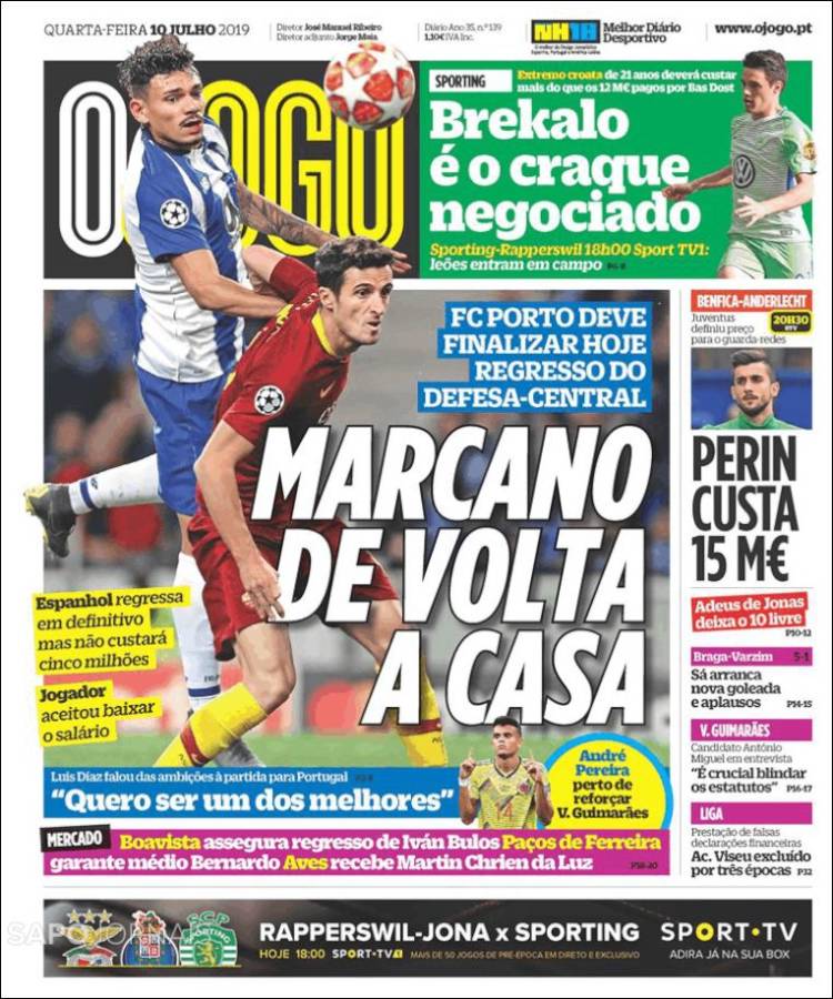 Portadas diarios deportivos hoy (10-07-2019) en El Papelón de Mediotiempo