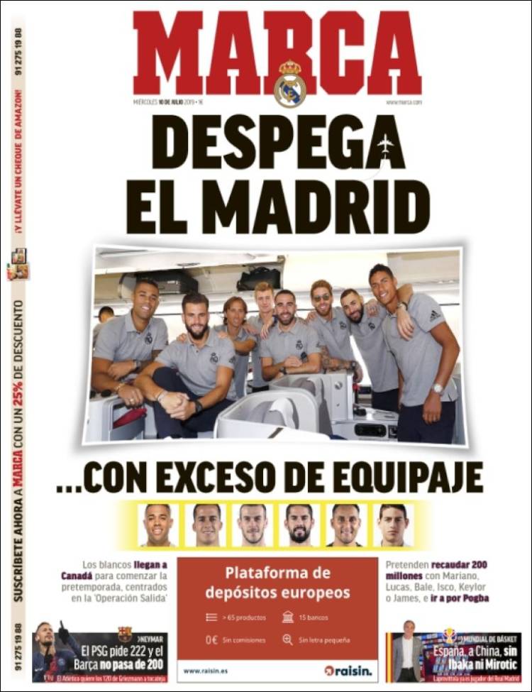Portadas diarios deportivos hoy (10-07-2019) en El Papelón de Mediotiempo