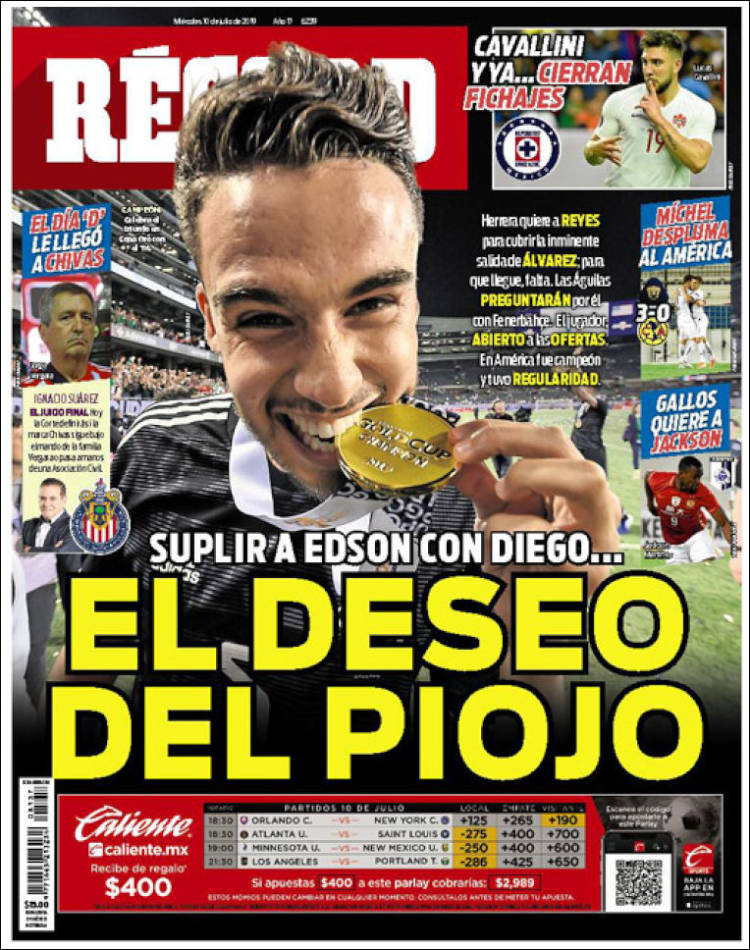Portadas diarios deportivos hoy (10-07-2019) en El Papelón de Mediotiempo