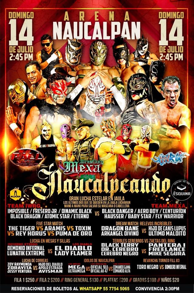 Carteleras de lucha libre del 11 al 16 de julio