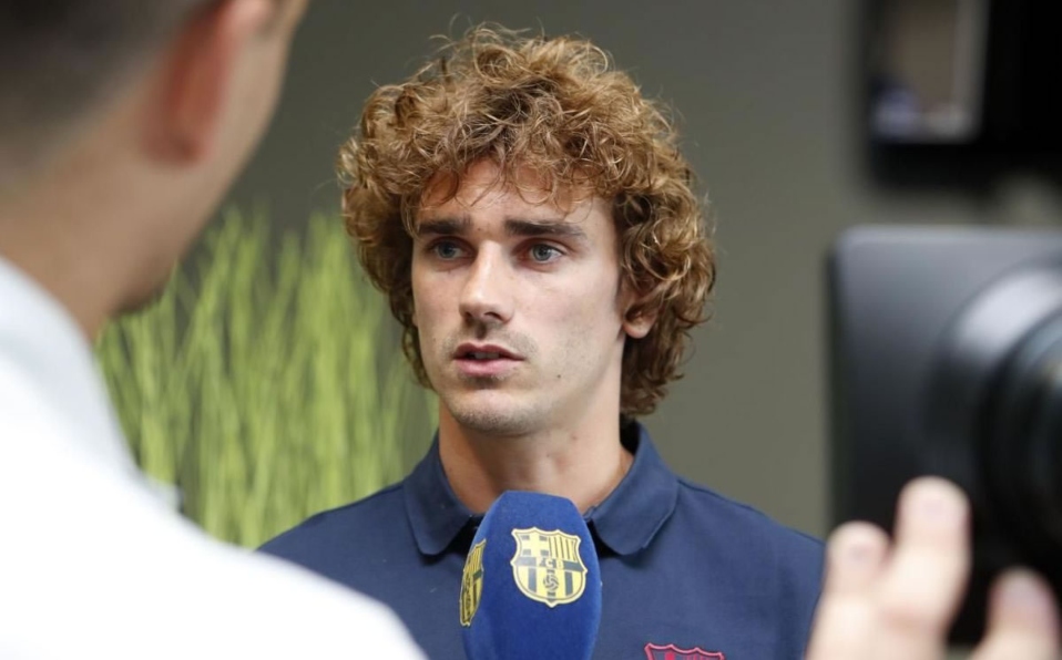Antoine Griezmann hablando para Barcelona TV.