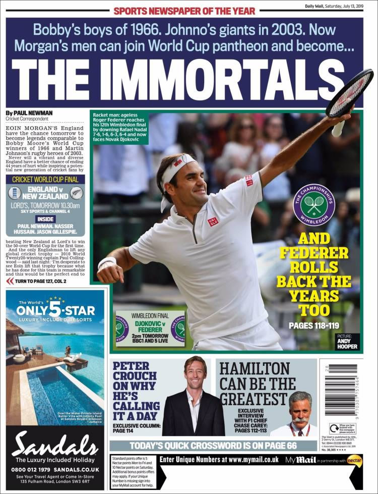 Las portadas de diarios deportivos alrededor del mundo.