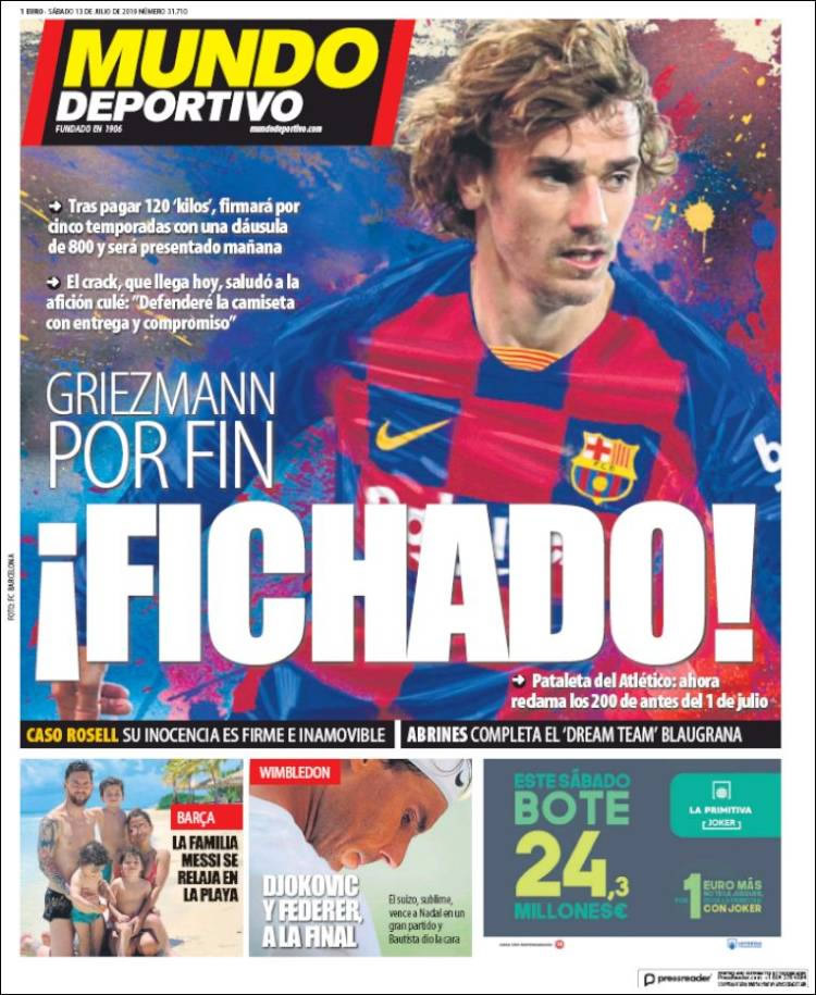 Las portadas de diarios deportivos alrededor del mundo.