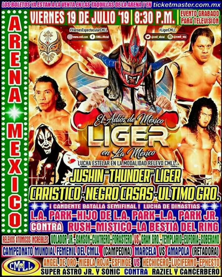 Carteleras de lucha libre del  17 al 23 de julio de 2019