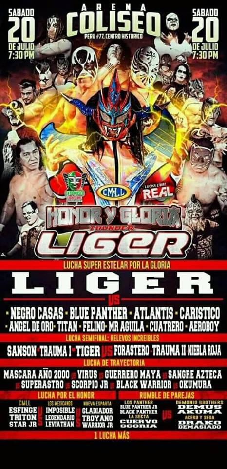 Carteleras de lucha libre del  17 al 23 de julio de 2019